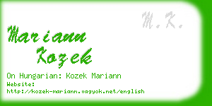 mariann kozek business card